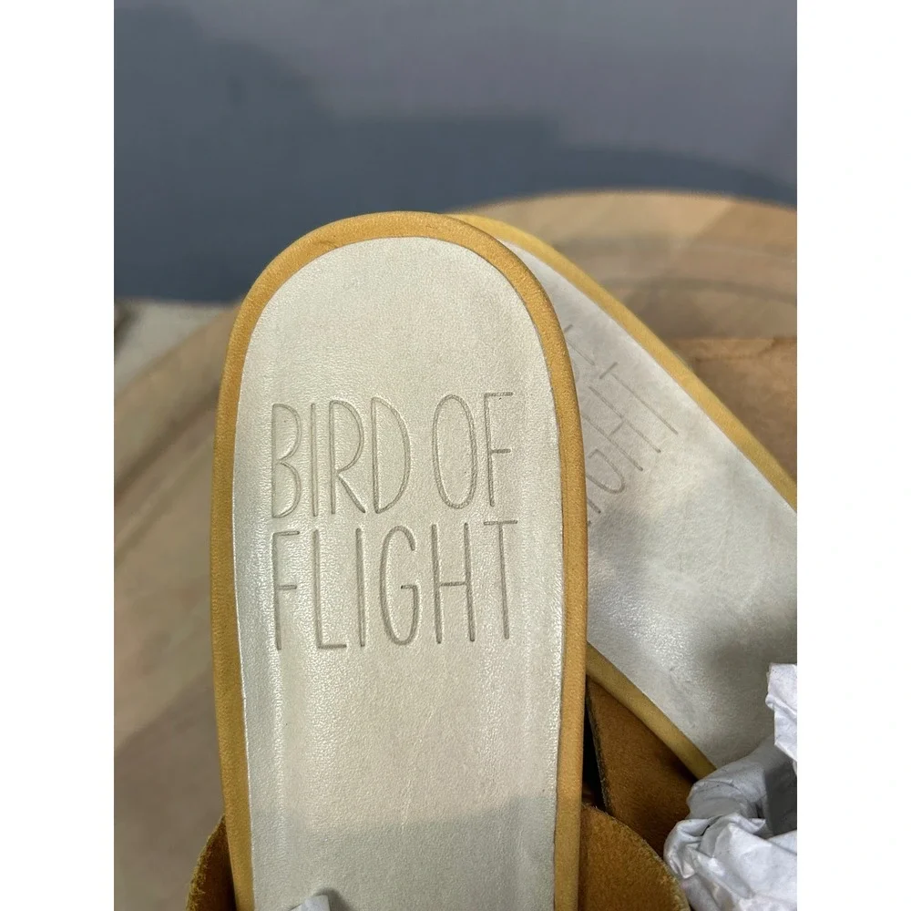 Bird of Flight Philo Saffron Yellow Leather Woven Wedge Sandals Womens 10 Anthro